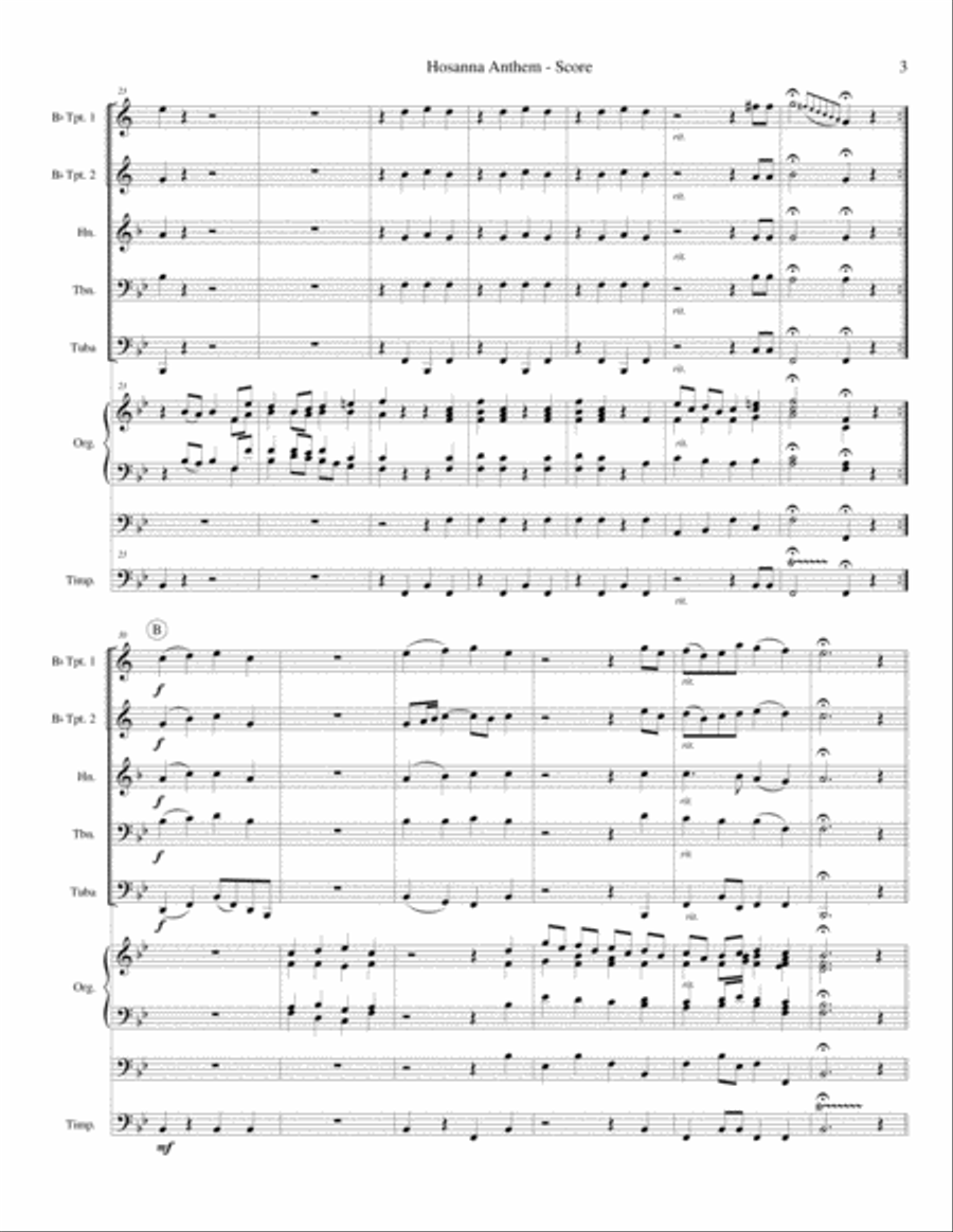 Hosanna Anthem Brass Ensemble scores gallery preview page 4