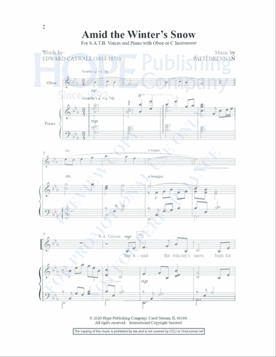 Amid the Winter's Snow Amid the Winter's Snow Choir scores gallery preview page 3