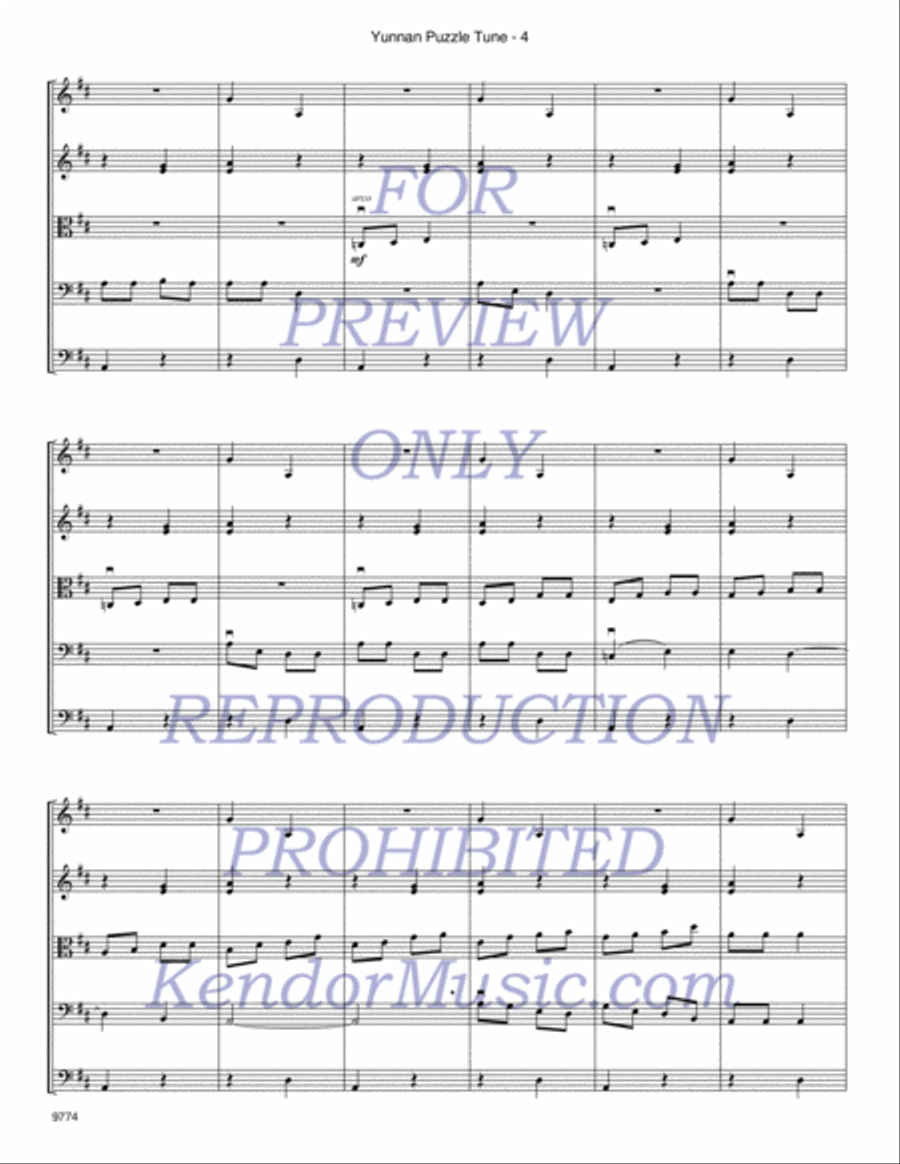 Yunnan Puzzle Tune String Orchestra scores gallery preview page 5