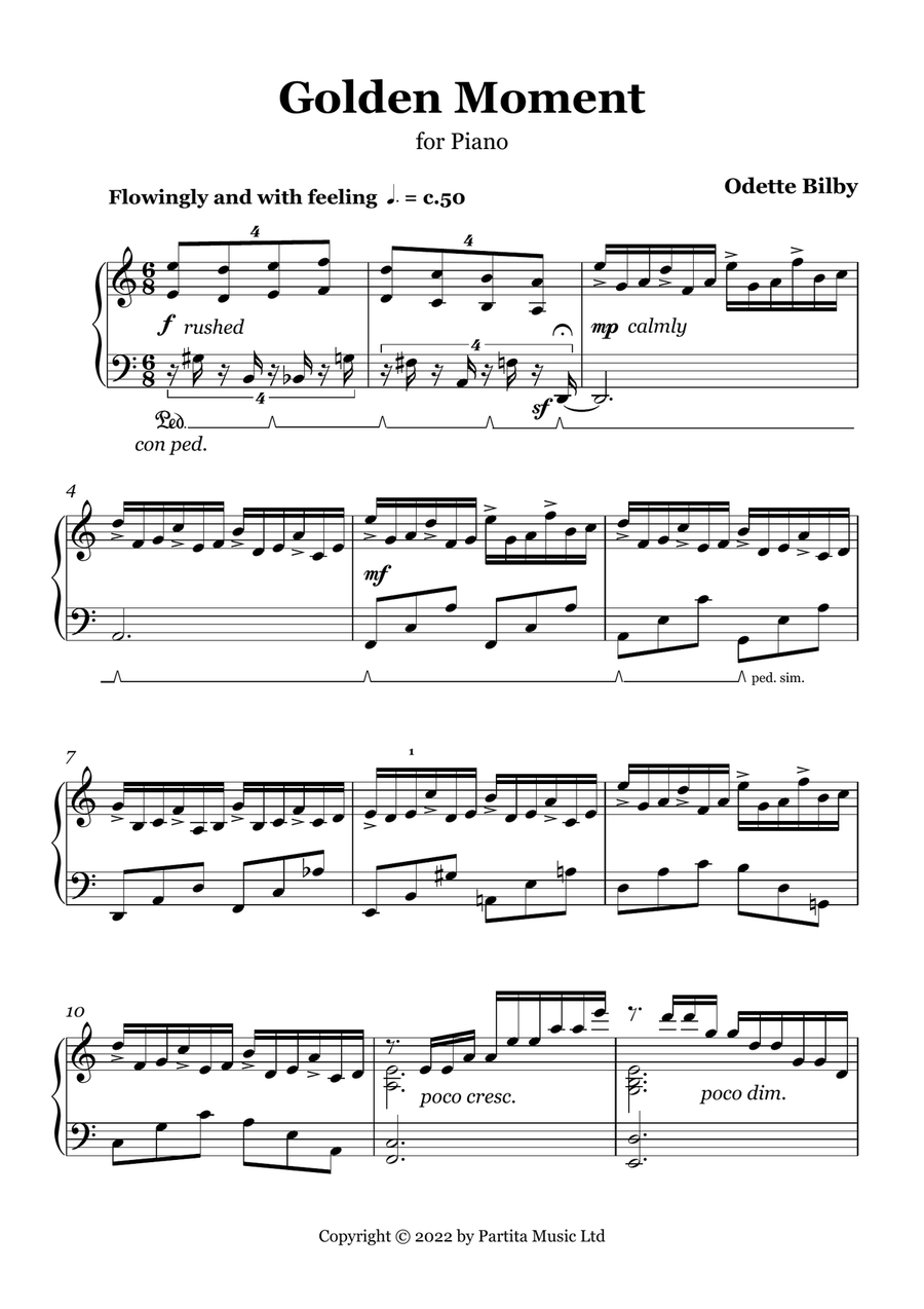Golden Moment (Piano Solo Grade 5-6) Piano Method scores gallery preview page 1