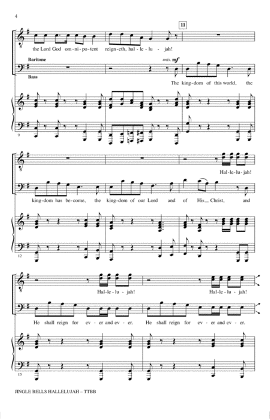 Hallelujah Chorus TTBB scores gallery preview page 2