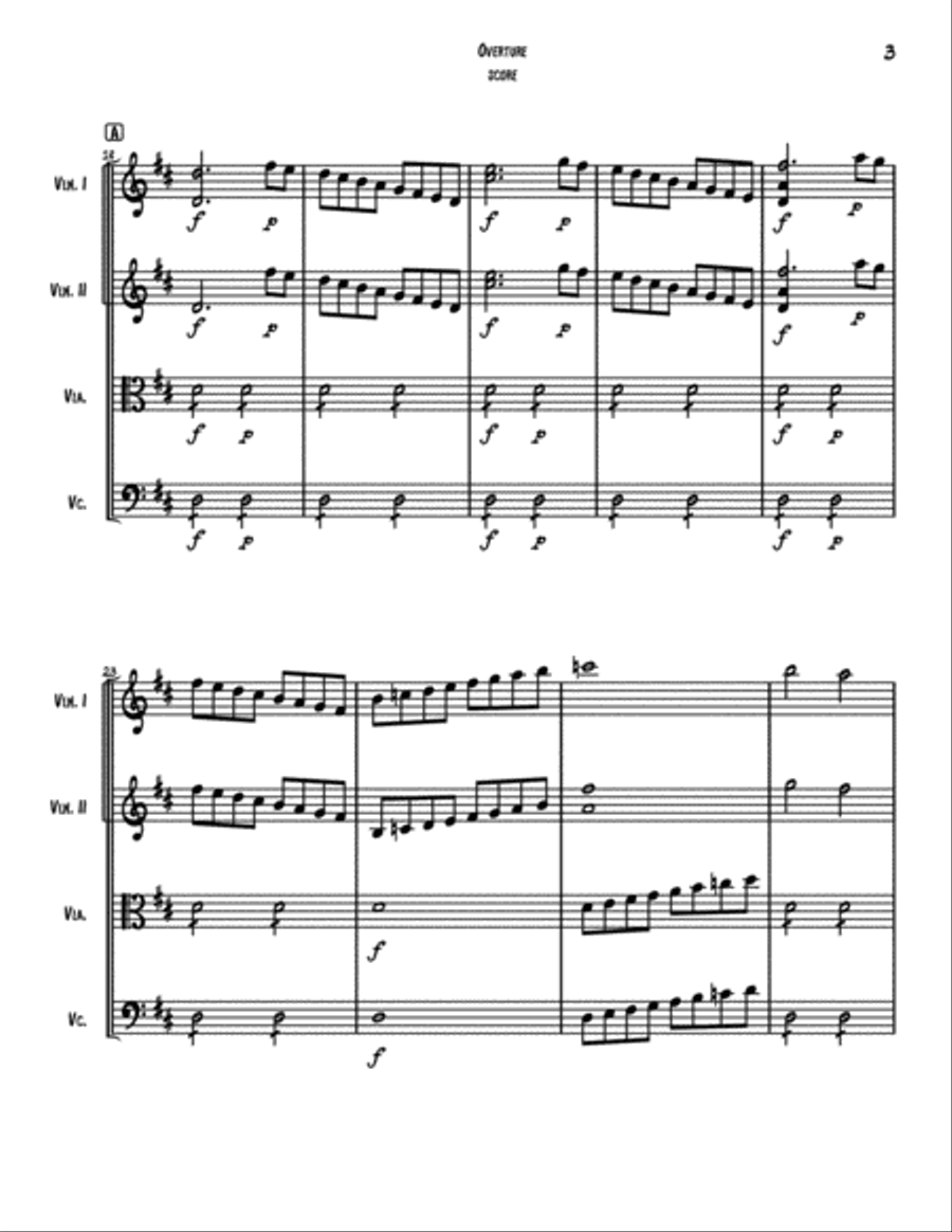 Overture from the Opera The Marriage of Figaro by W. A. Mozart for string quartet String Quartet scores gallery preview page 4