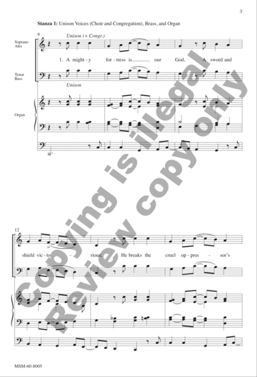 A Mighty Fortress Is Our God (Choral Score) 4-Part scores gallery preview page 3