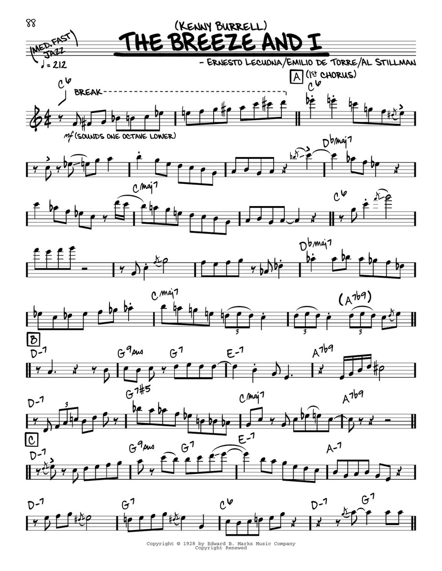 The Breeze And I (solo only) Piano scores gallery preview page 1