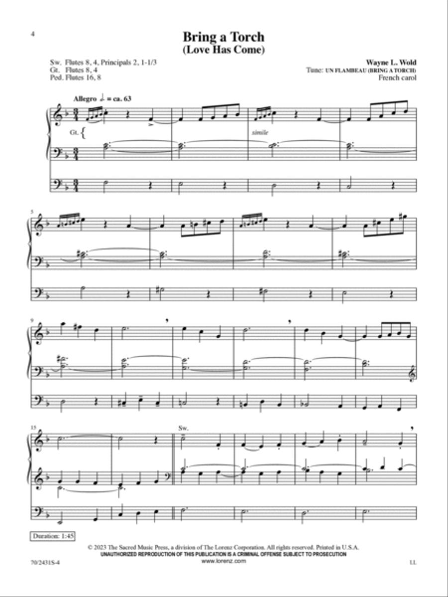 Bring a Torch Organ scores gallery preview page 4