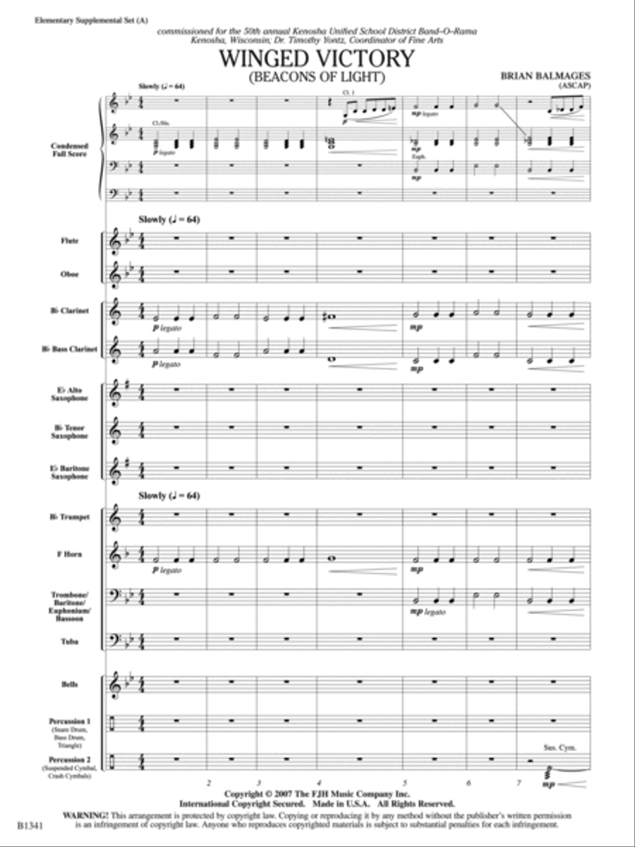 Winged Victory - Elementary Supplemental (A): Score Concert Band scores gallery preview page 4