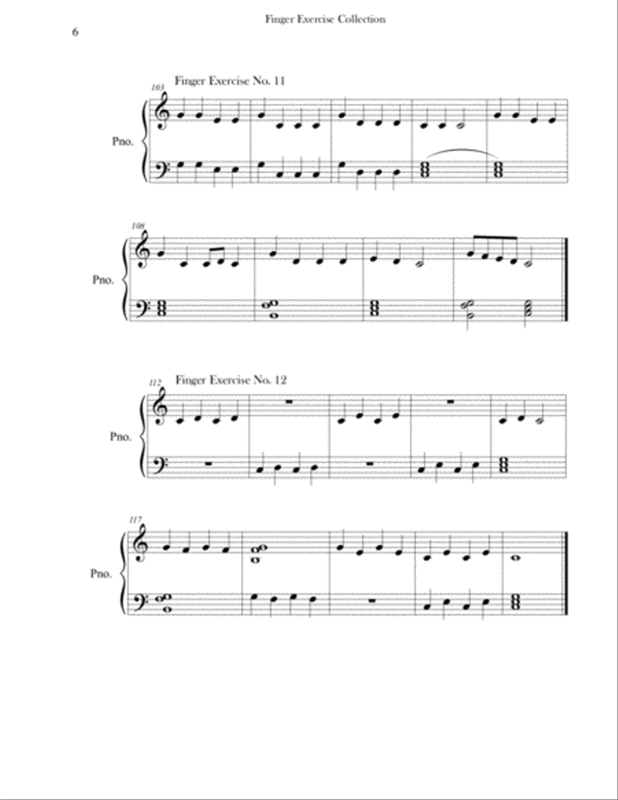 Finger Exercise Collection (24 exercises in C major) Piano Method scores gallery preview page 6