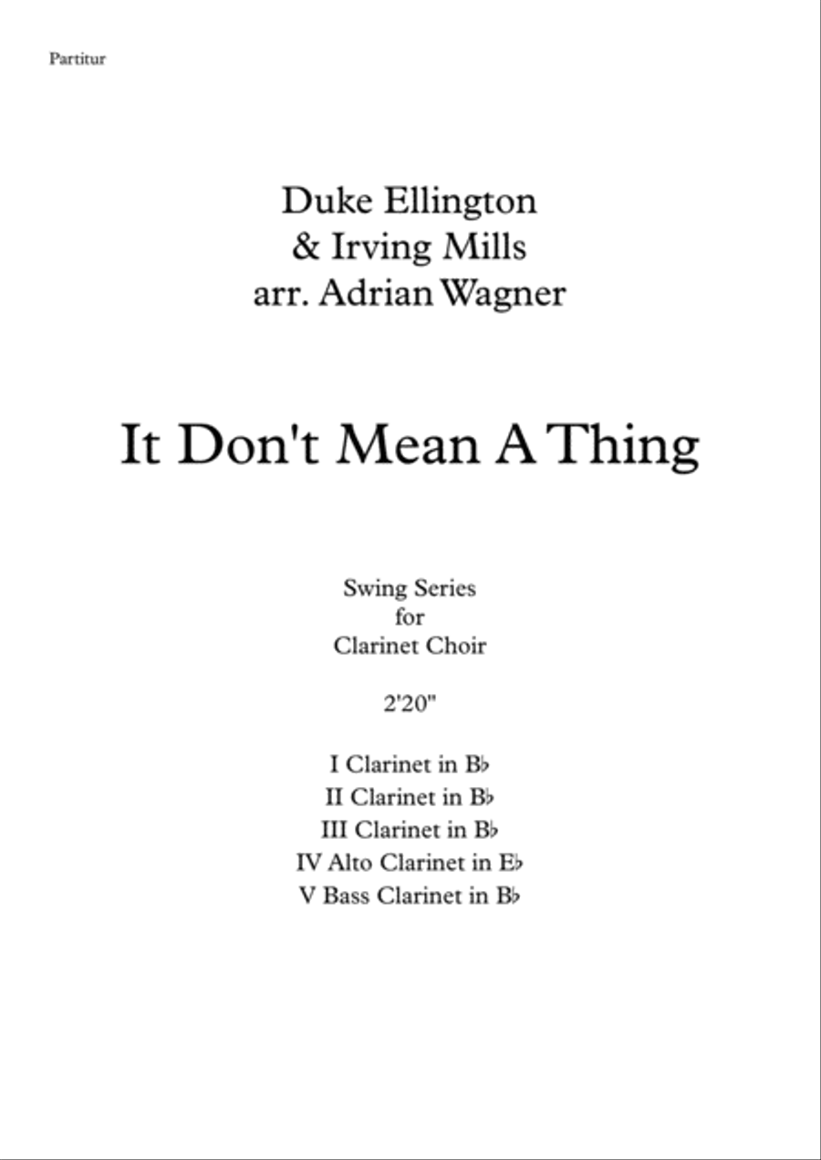 It Don't Mean A Thing (If It Ain't Got That Swing) Clarinet Choir scores gallery preview page 2