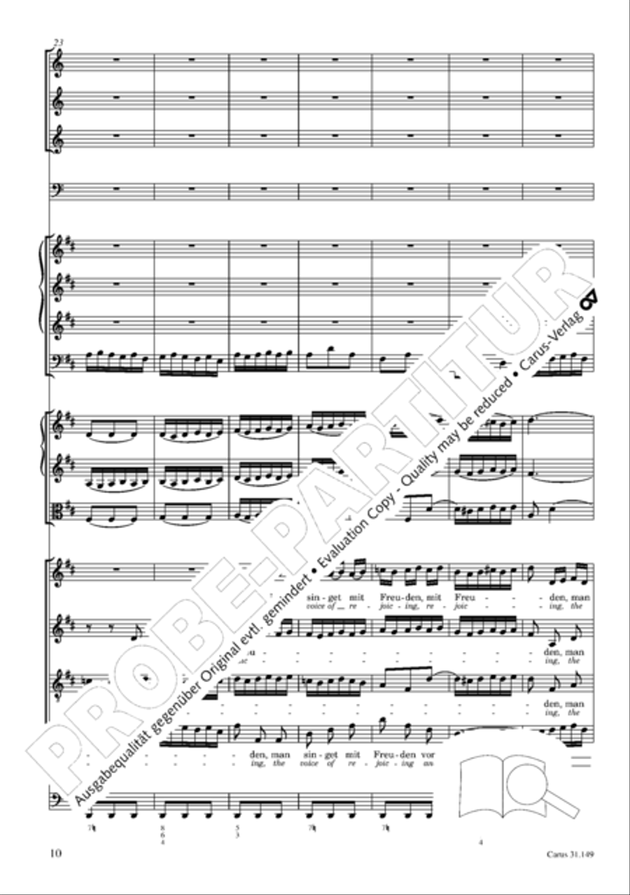 The voice of rejoicing and hope (Man singet mit Freuden vom Sieg) 4-Part scores gallery preview page 11