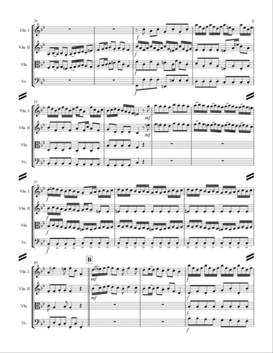 Arrival of the Queen of Sheba (for String Quartet) String Quartet scores gallery preview page 4