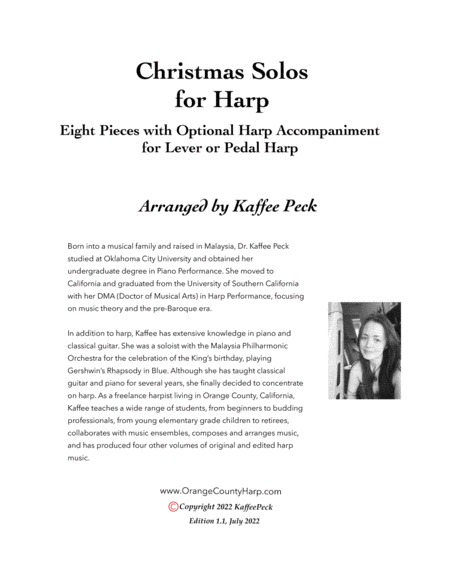 Christmas Solos for Harp: Eight Pieces with Optional Harp Accompaniment for Lever or Pedal Harp