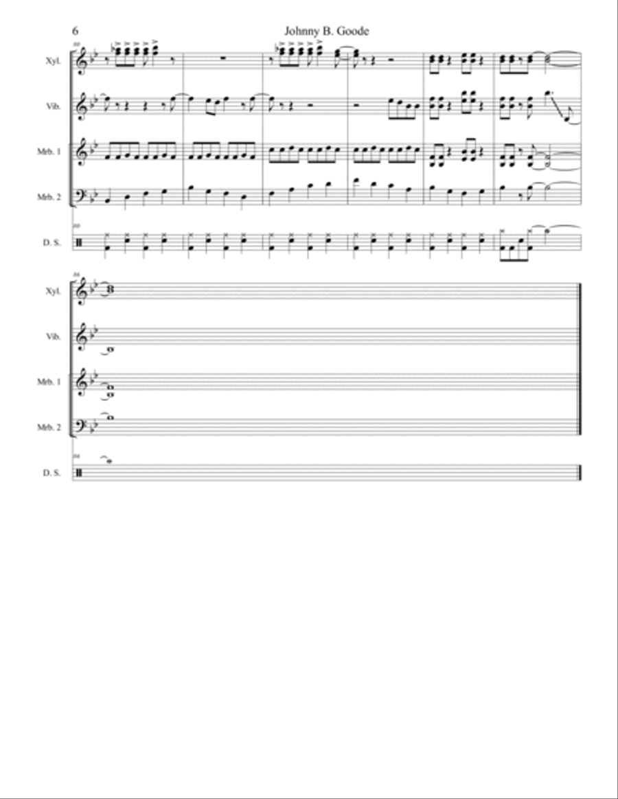 Johnny B. Goode Percussion Ensemble scores gallery preview page 6
