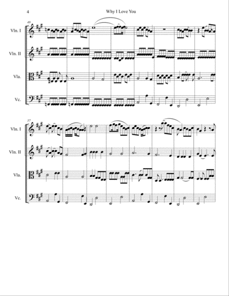 Why I Love You Why I Love You String Quartet scores gallery preview page 4