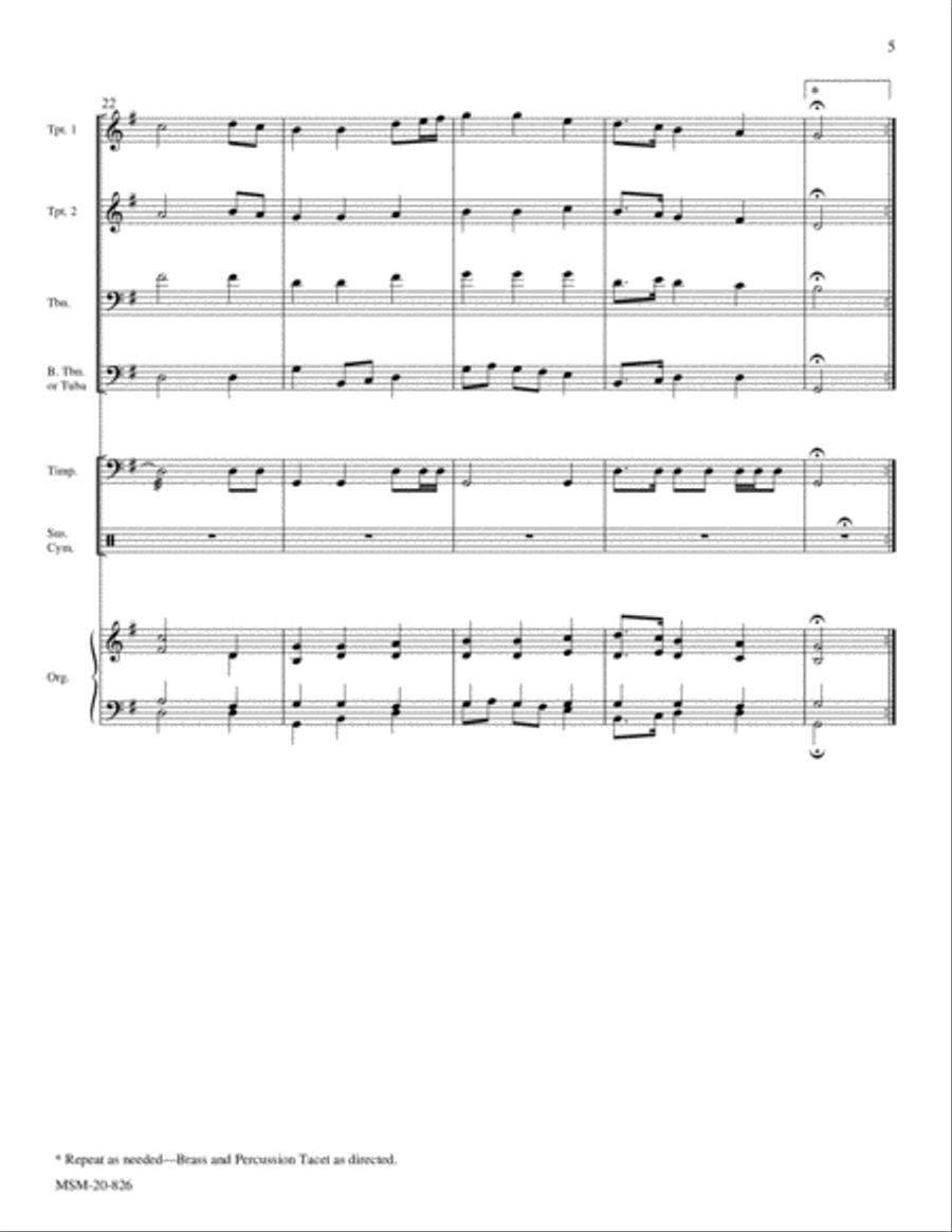 O Worship the King Choir scores gallery preview page 5