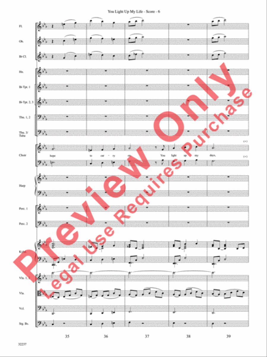 You Light Up My Life Choir scores gallery preview page 7