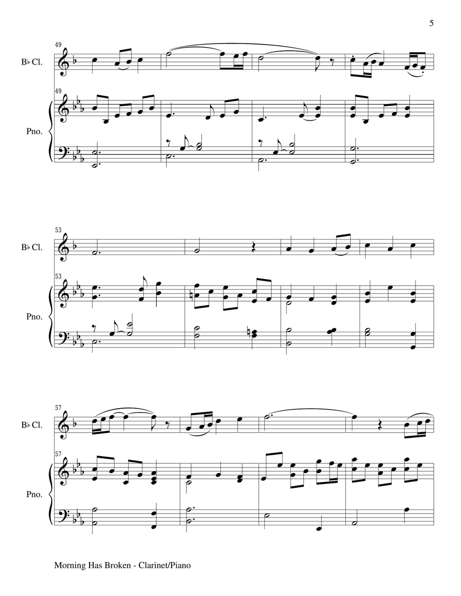 Gary Lanier: 3 BEAUTIFUL HYMNS, Set 2 (Duets for Bb Clarinet & Piano) Woodwind Duet scores gallery preview page 6