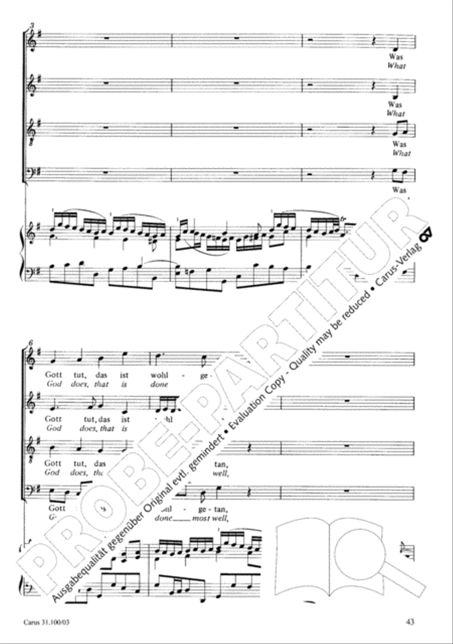 Whatever God ordains is right (Was Gott tut, das ist wohlgetan) 4-Part scores gallery preview page 44