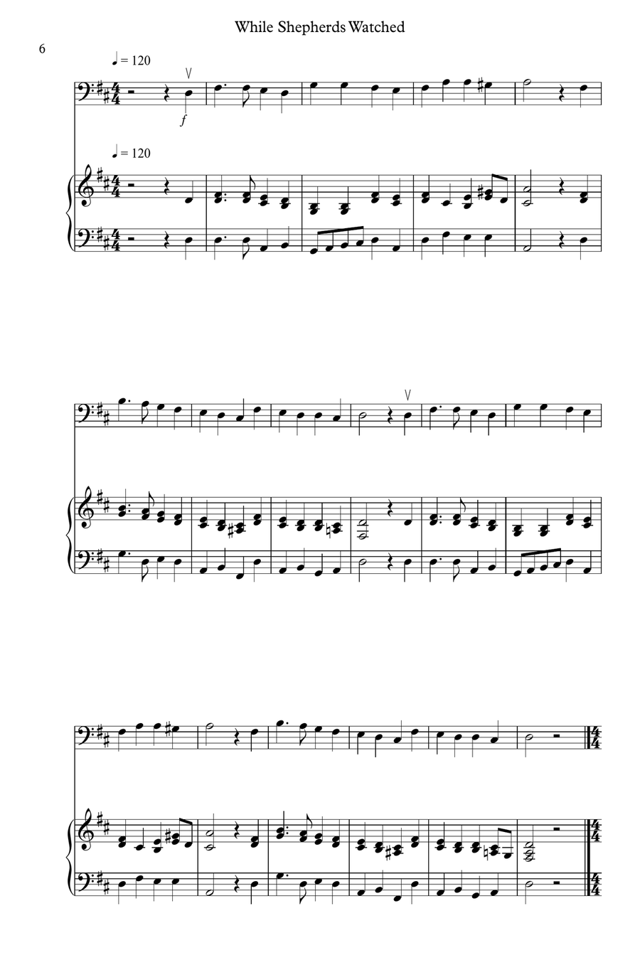 8 Easy Christmas Pieces for Double Bass And Piano String Duet scores gallery preview page 6