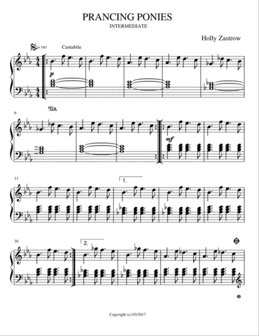 PRANCING PONIES Piano Solo scores gallery preview page 1