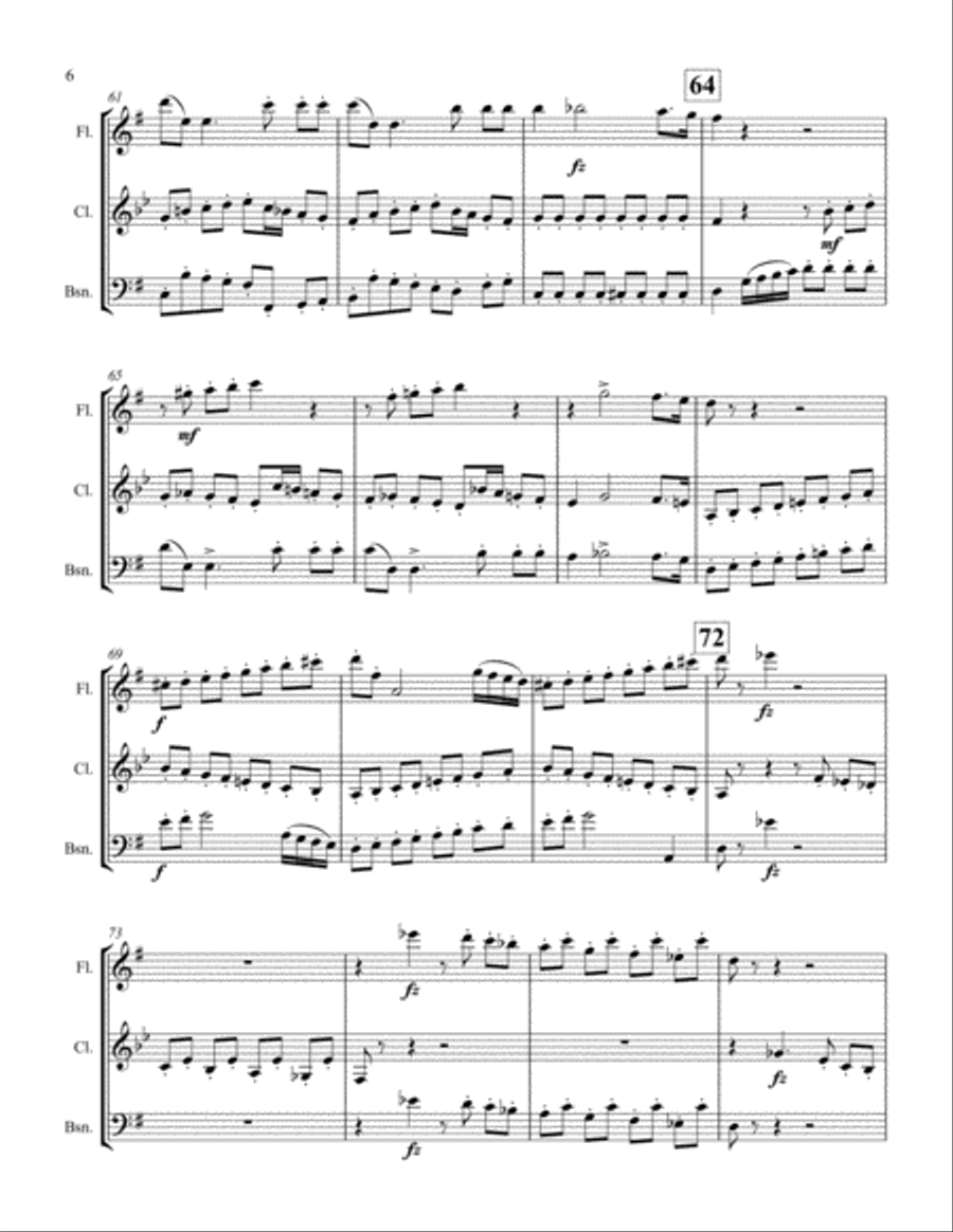 Barber of Seville Overture for Woodwind Trio Woodwind Trio scores gallery preview page 6