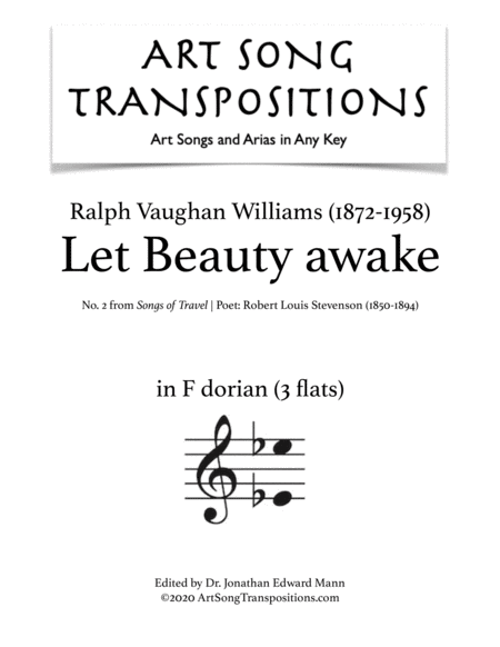 Let Beauty awake (transposed to F dorian, 3 flats)