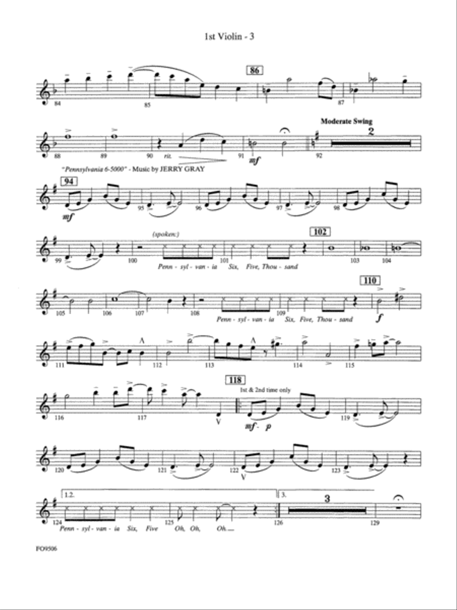 A Salute to the Big Bands: 1st Violin Full Orchestra scores gallery preview page 3