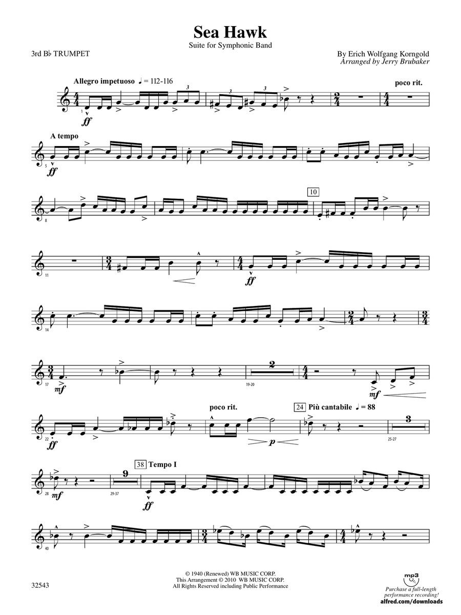 Sea Hawk: 3rd B-flat Trumpet