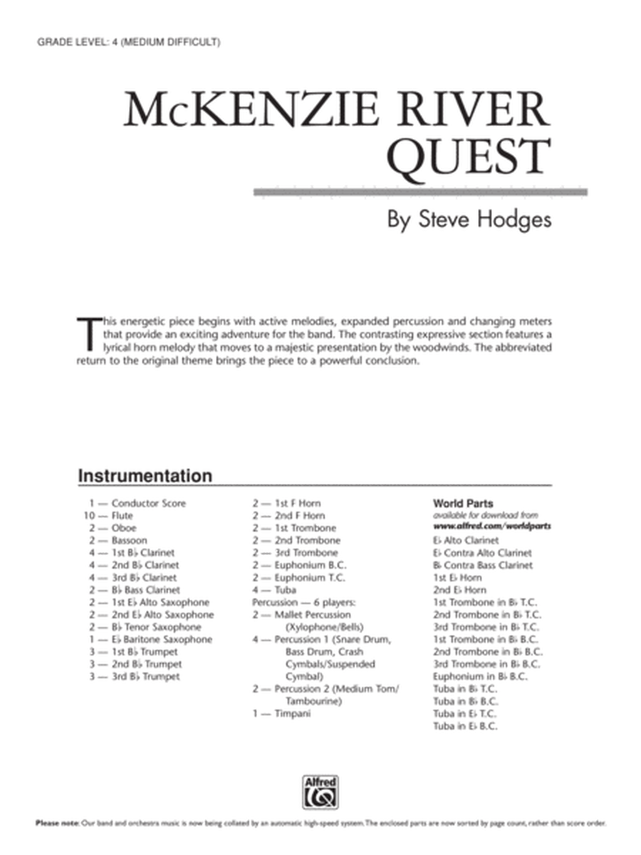 McKenzie River Quest: Score