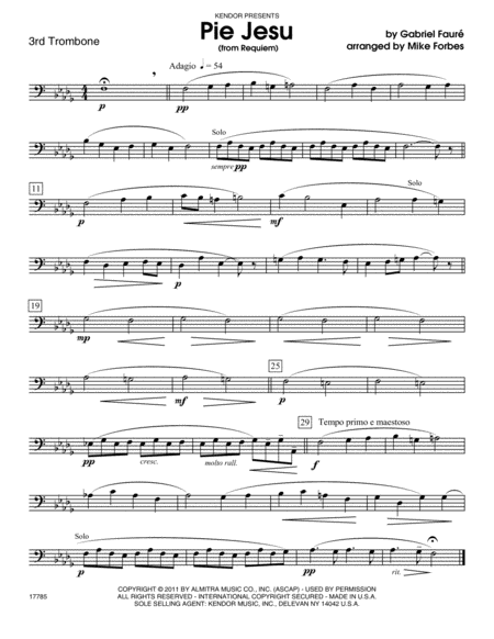 Pie Jesu (from Requiem) - Trombone 3