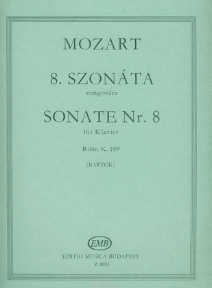 Book cover for Sonate Nr. 8 B-Dur, KV 189f