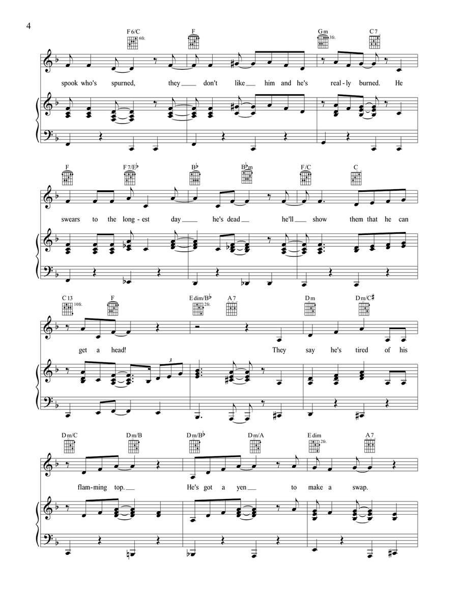 The Headless Horseman Piano, Vocal, Guitar scores gallery preview page 4