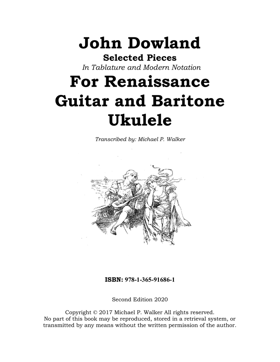 John Dowland: Selected Pieces In Tablature and Modern Notation For Renaissance Guitar and Baritone U Baritone Horn scores gallery preview page 1