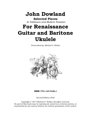 Book cover for John Dowland: Selected Pieces In Tablature and Modern Notation For Renaissance Guitar and Baritone U