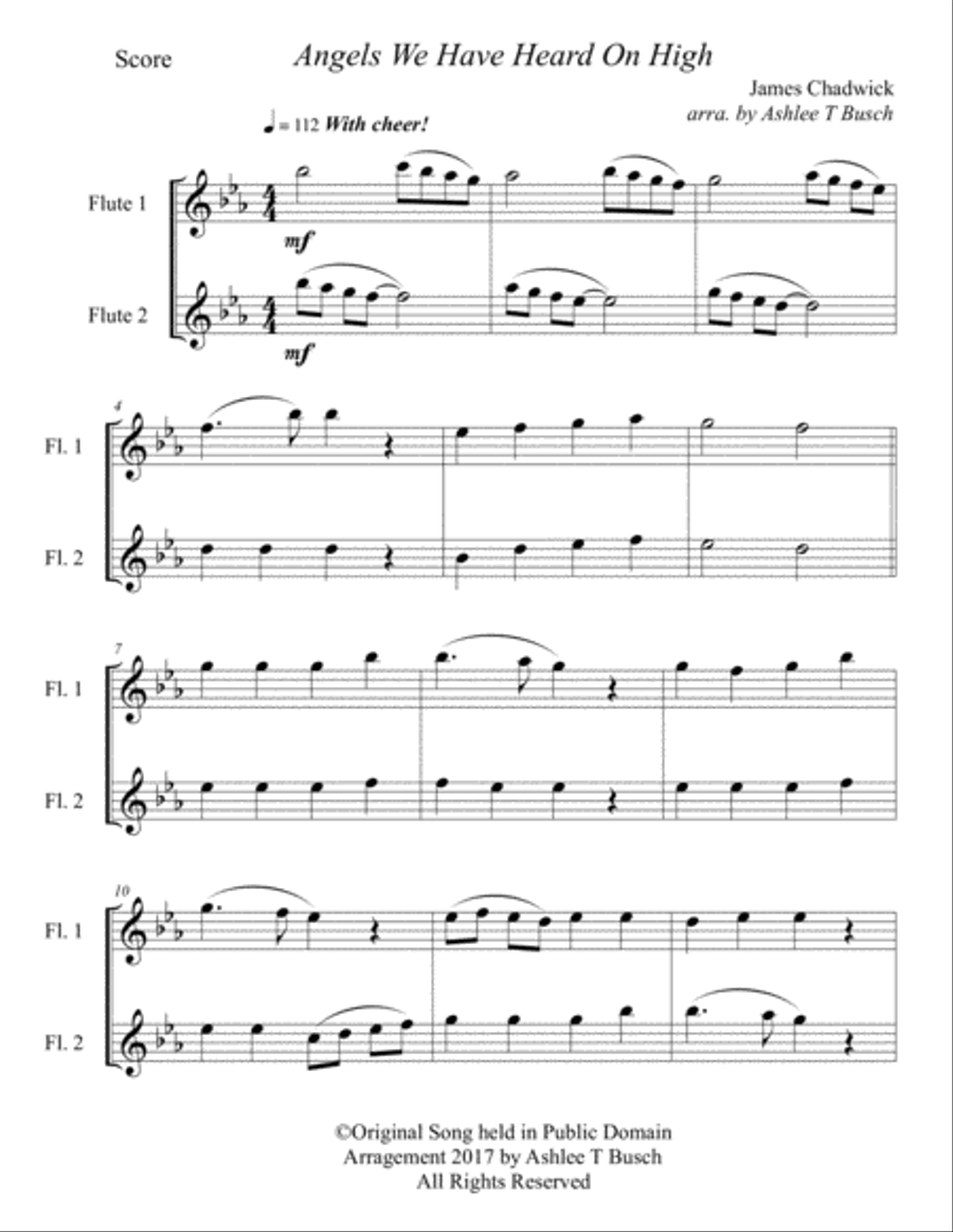 Angels We Have Heard On High Flute Duet scores gallery preview page 2