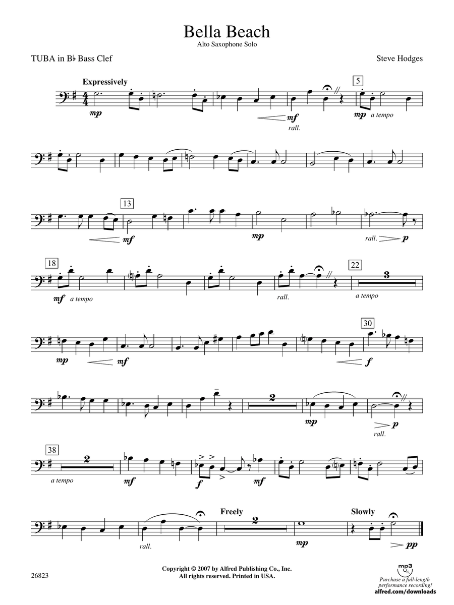 Bella Beach: (World Part) B-flat Tuba B.C.