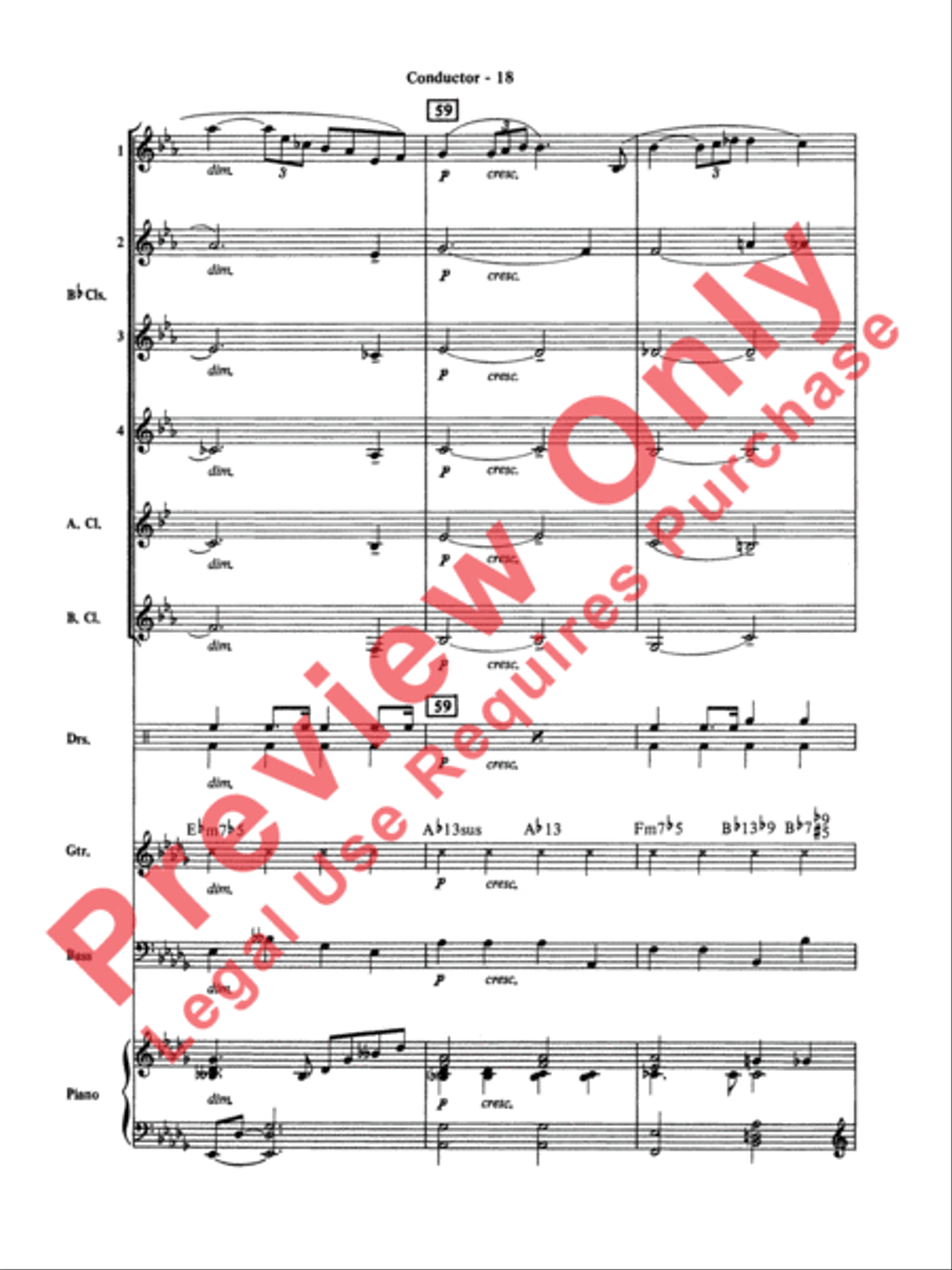 Moonlight Serenade Clarinet Choir scores gallery preview page 19