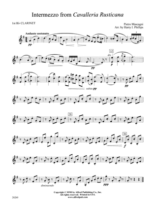 Intermezzo from Cavalleria Rusticana: 1st B-flat Clarinet