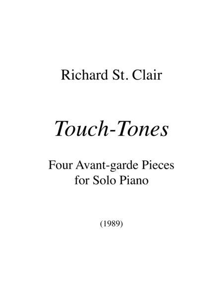 TOUCH-TONES: Four Avant-garde Pieces for Solo Piano (1989) image number null
