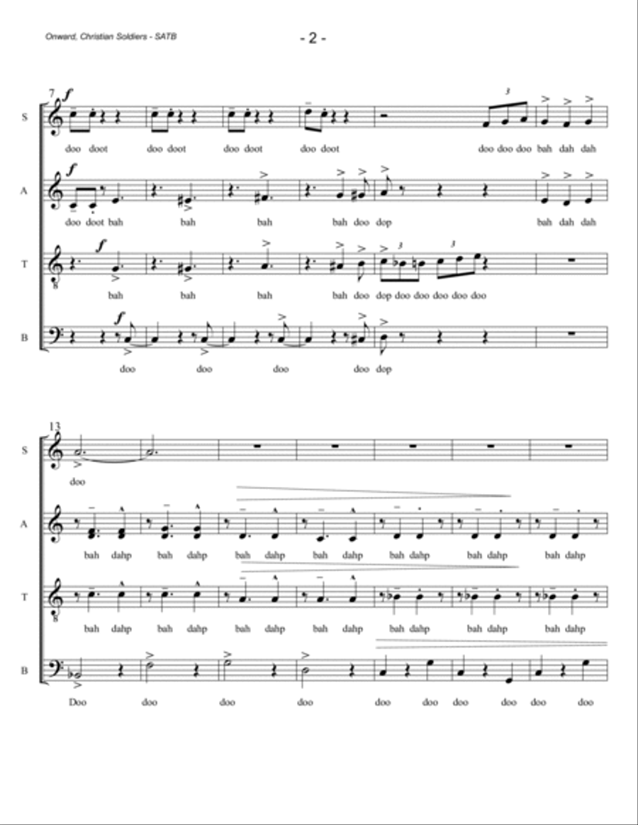 ONWARD CHRISTIAN SOLDIERS - SSAATB CHOIR (a cappella 3/4 jazz) SSAATB scores gallery preview page 2