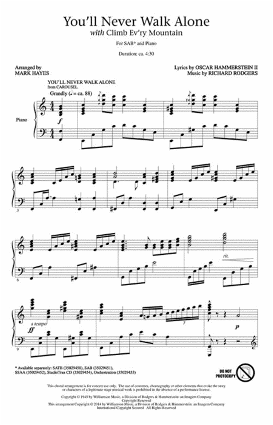 You'll Never Walk Alone 3-Part scores gallery preview page 2