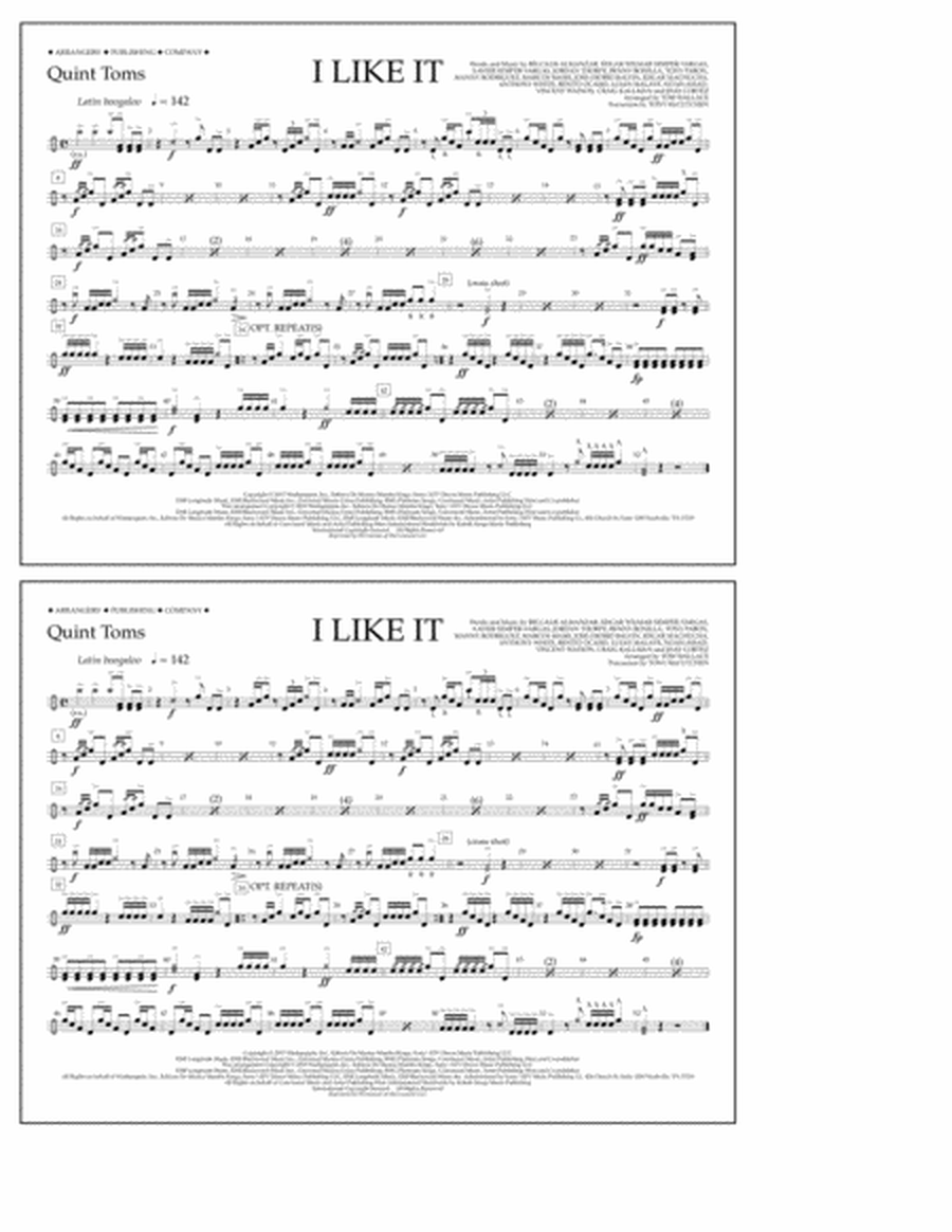 I Like It (arr. Tom Wallace) - Quint-Toms