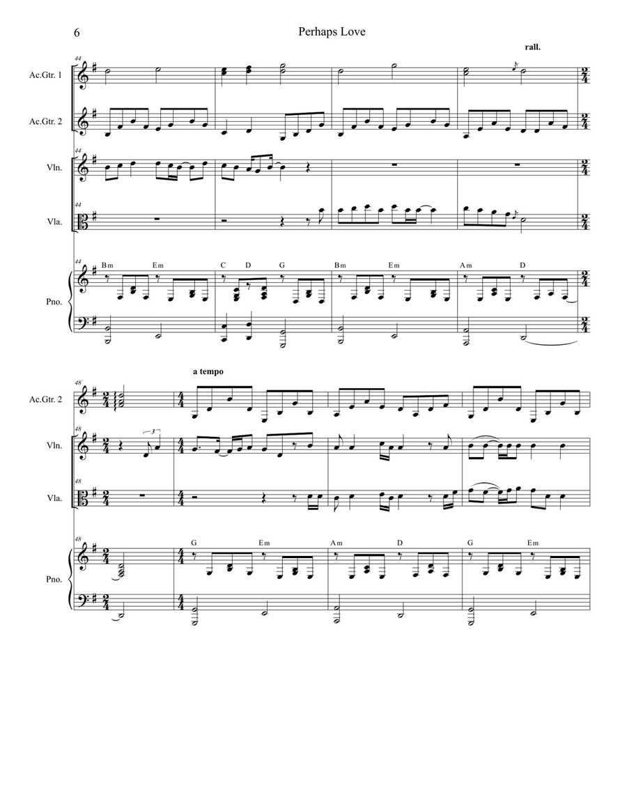 Perhaps Love String Duet scores gallery preview page 6
