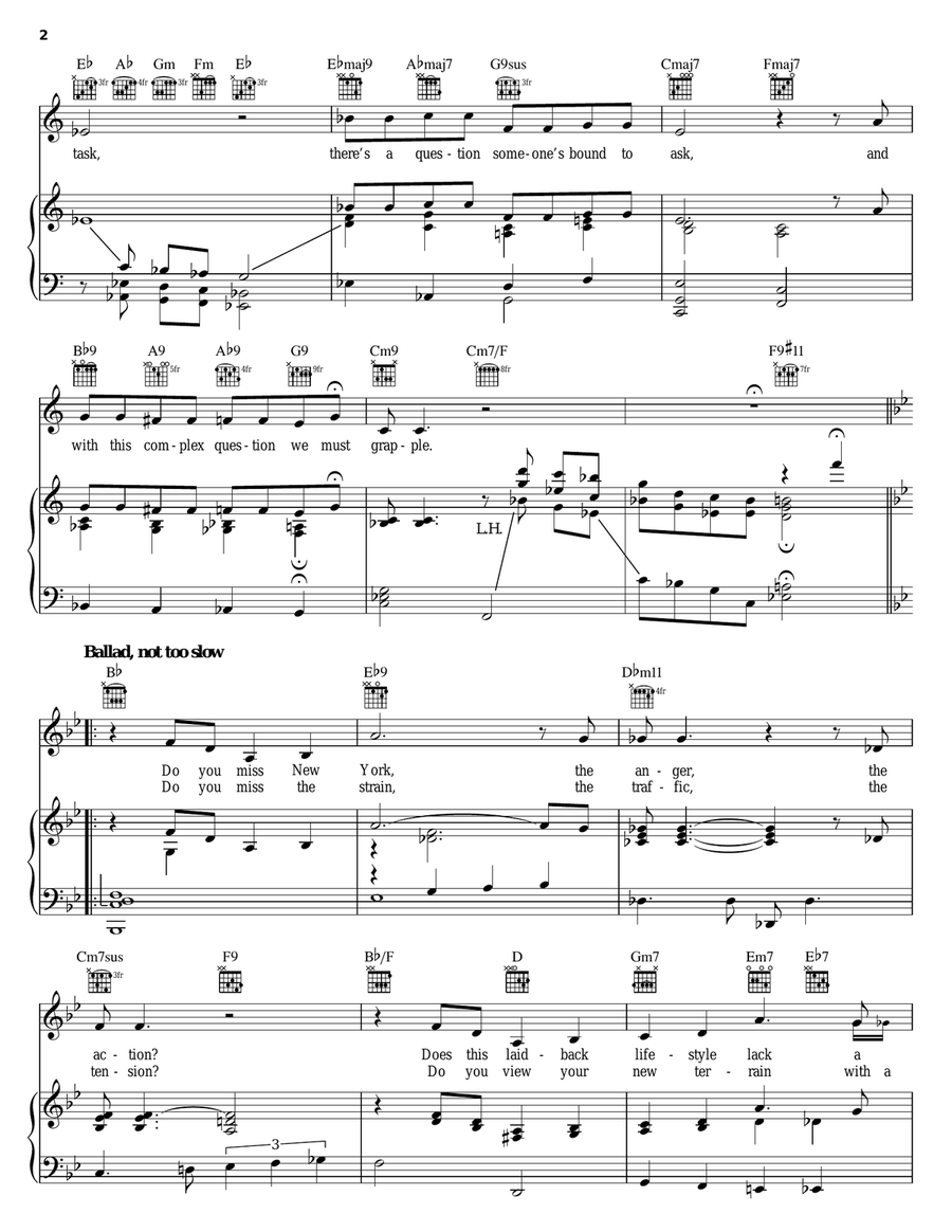 Do You Miss New York? Piano, Vocal, Guitar scores gallery preview page 2