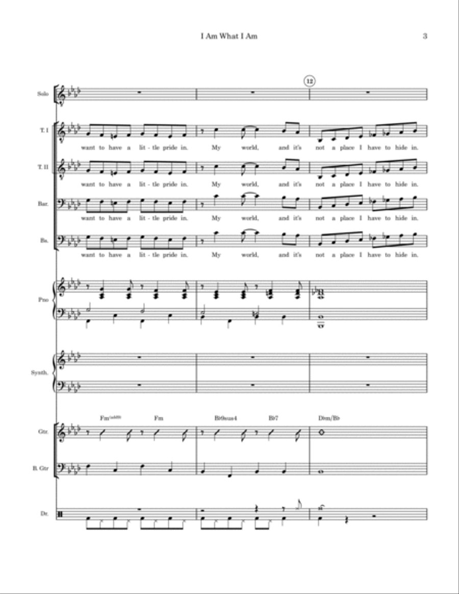 I Am What I Am Small Ensemble scores gallery preview page 3