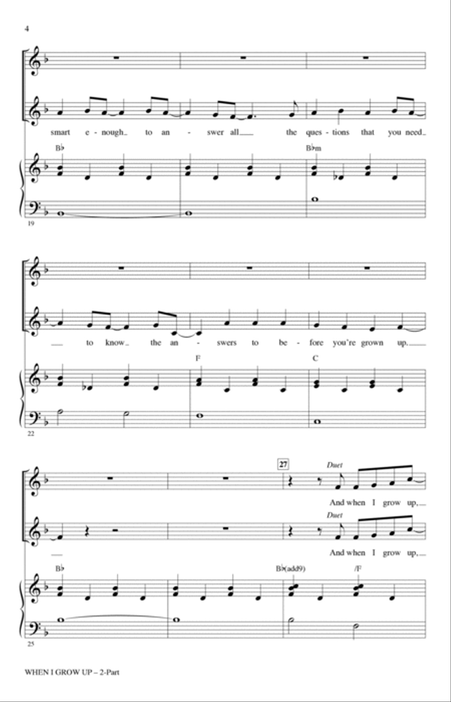 When I Grow Up (from Matilda: The Musical) (arr. Roger Emerson) 2-Part scores gallery preview page 3