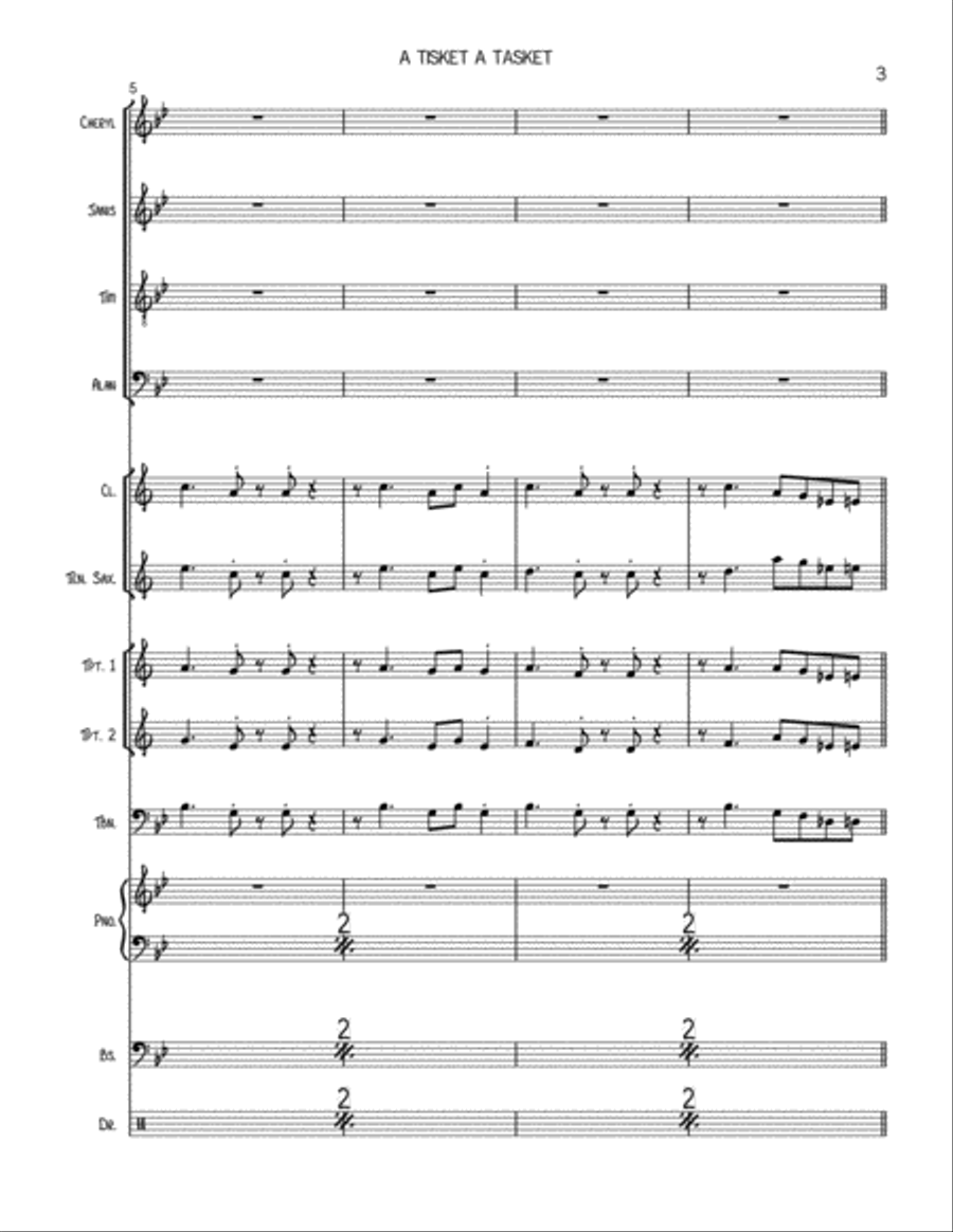 A-tisket, A-tasket A-tisket, A-tasket Large Ensemble scores gallery preview page 3