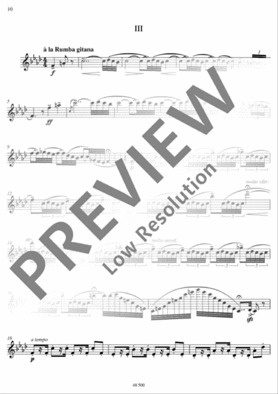 3 virtuoso Flamenco Studies Flute Solo scores gallery preview page 11