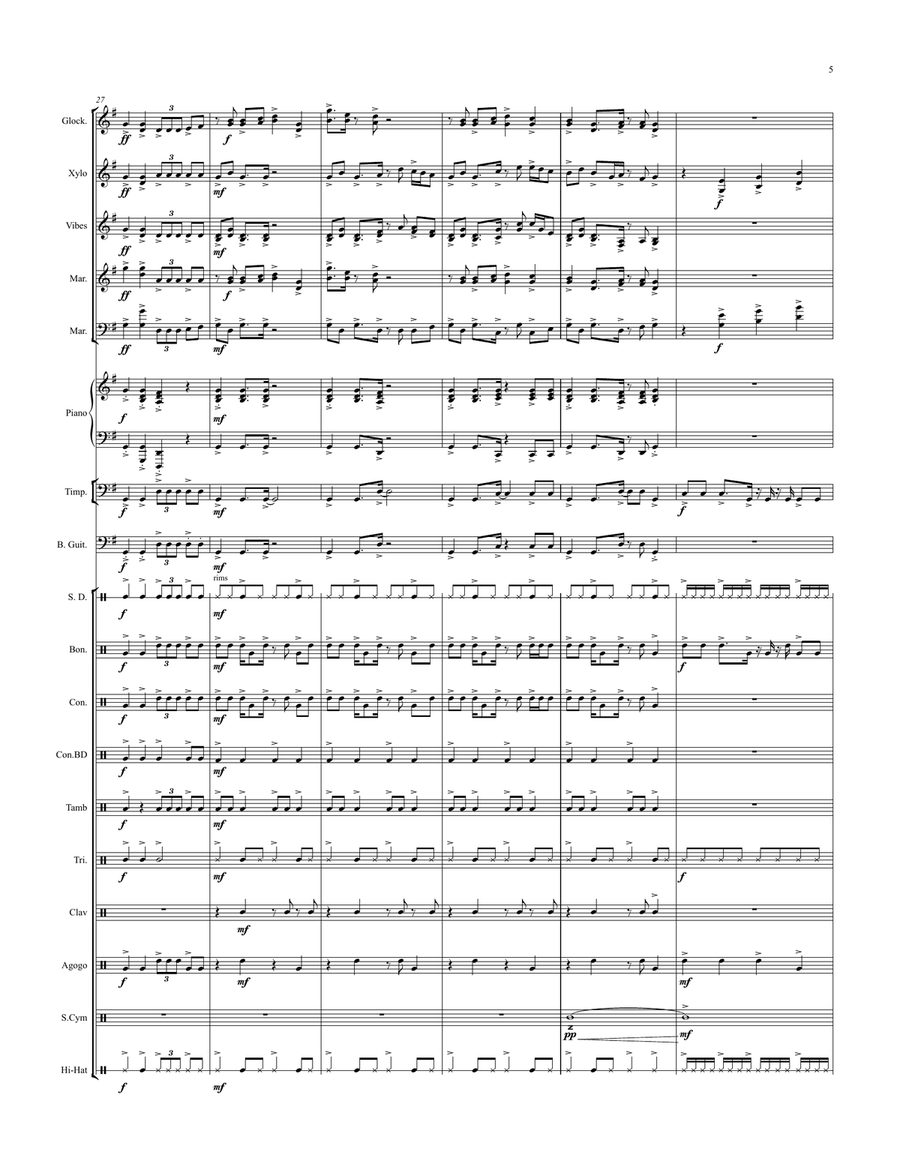 Island Jam #9 - for Percussion Ensemble: Orange Beach Percussion Ensemble scores gallery preview page 6