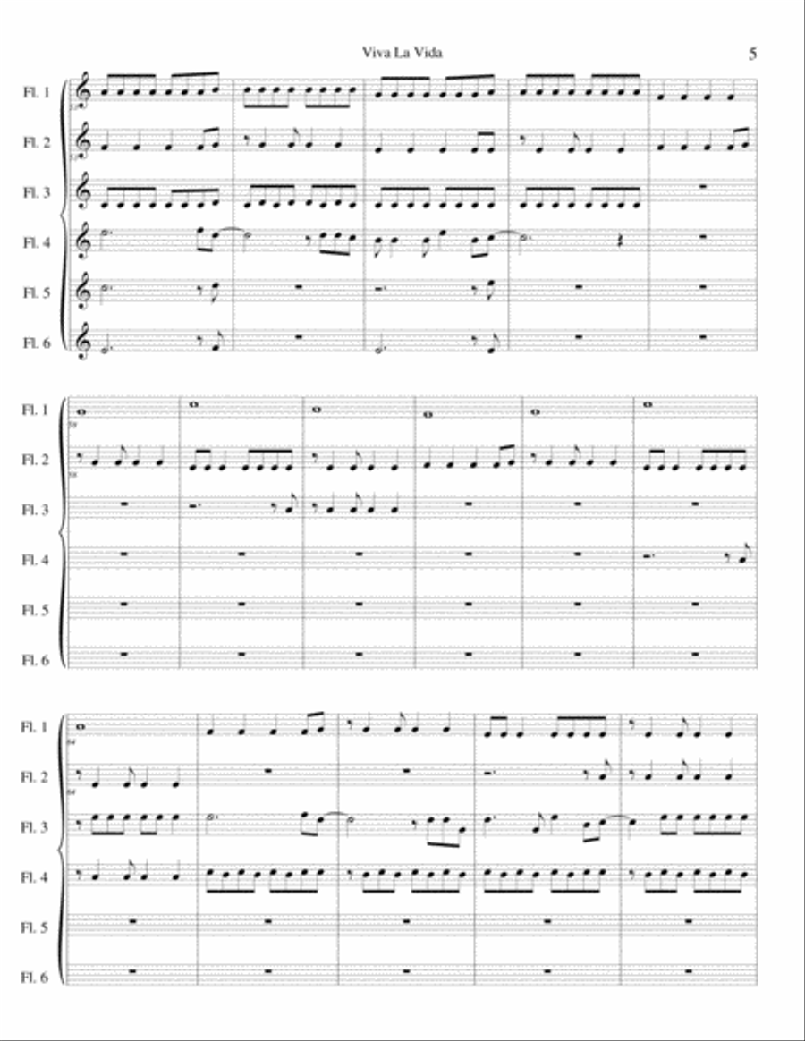Viva La Vida Small Ensemble scores gallery preview page 5
