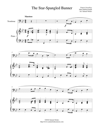 Book cover for The Star-Spangled Banner - for trombone and piano